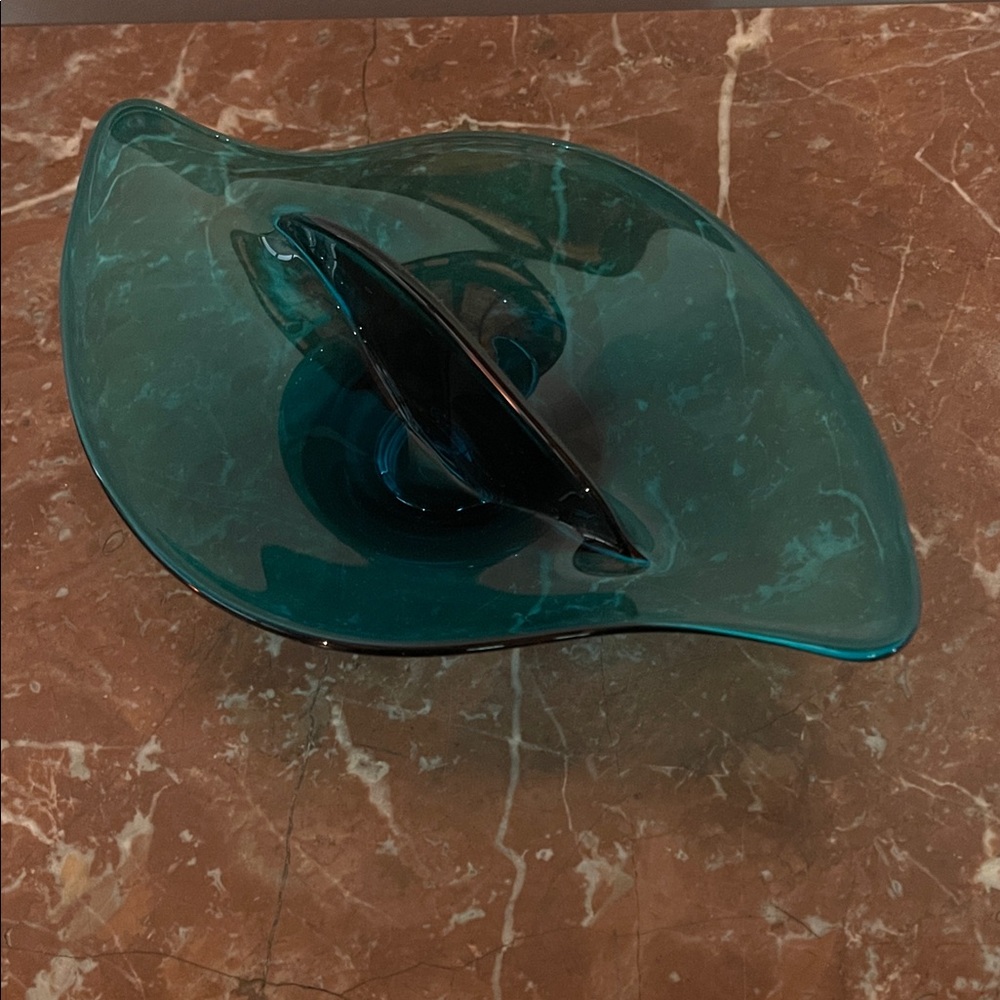 Mid Century Viking Glass Art Dish